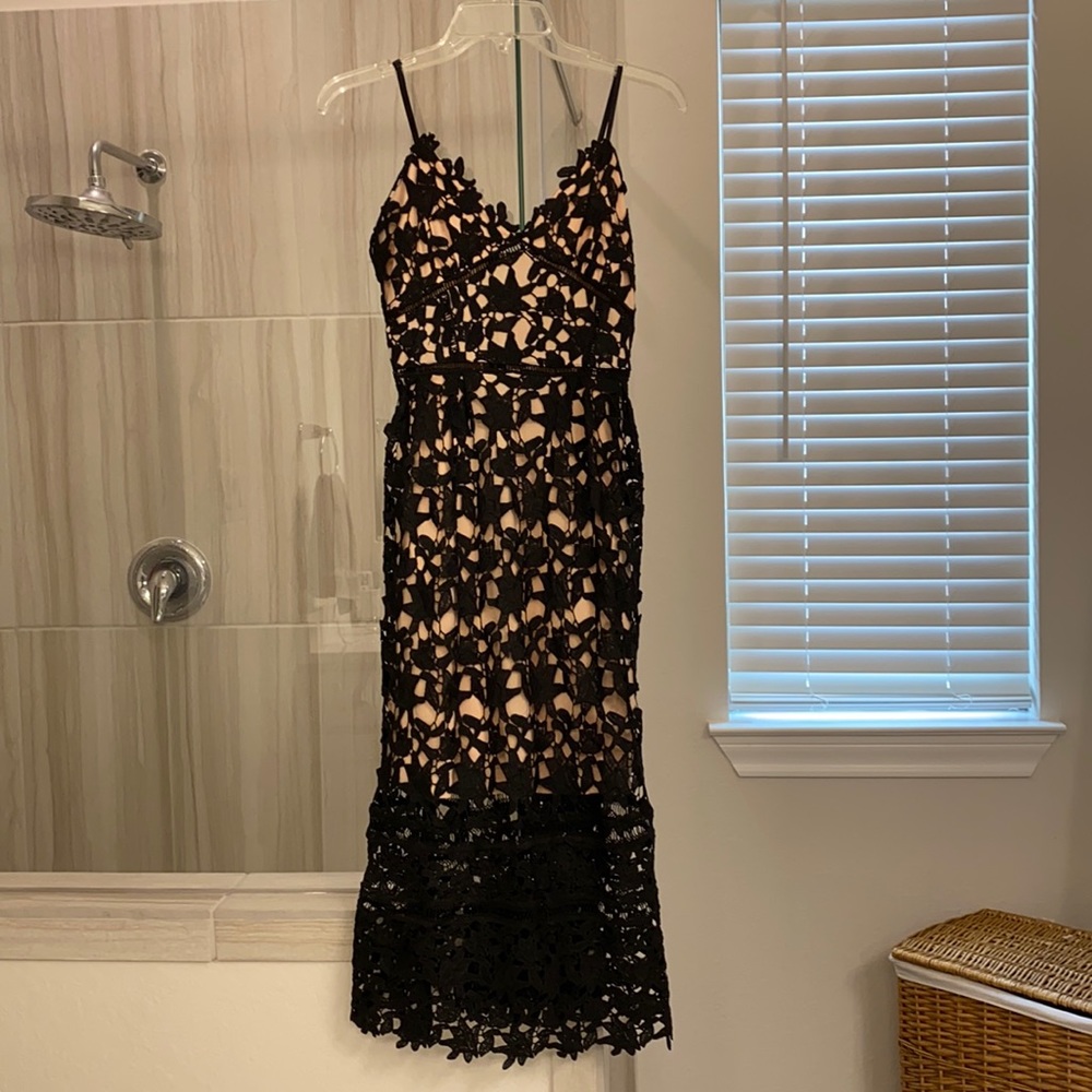 Black Lace Overlay Dress